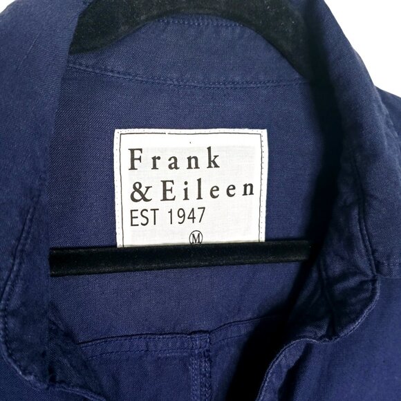 Frank & Eileen Northern Ireland Jumpsuit Navy Blue Italian Linen Size M - Picture 4 of 9